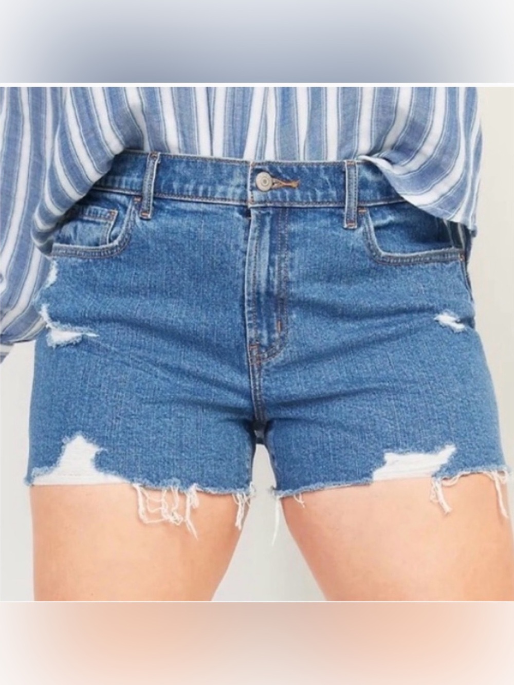 Old Navy Distressed Mid-Rise Boyfriend Cutoff Shorts